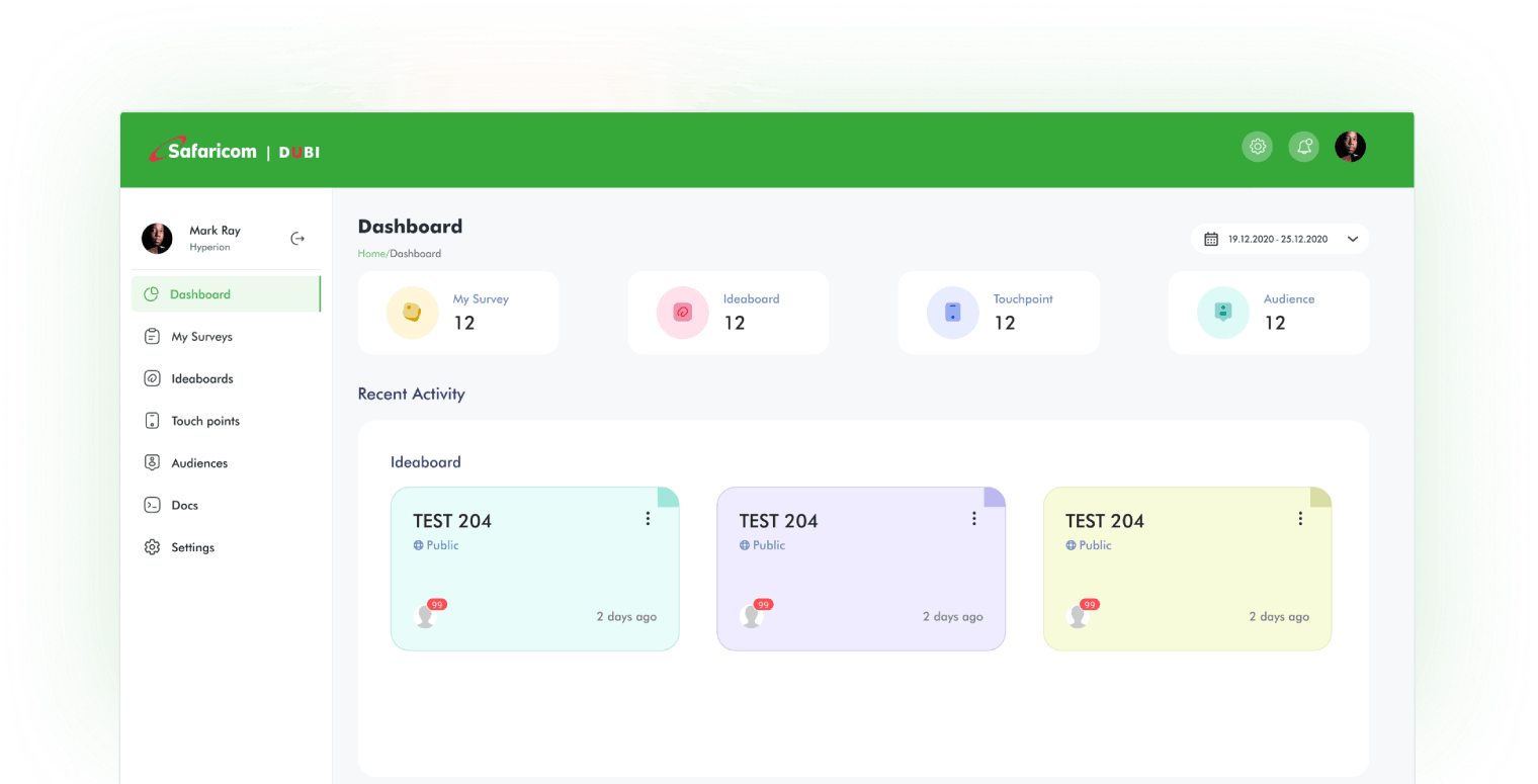 Dubu Dashboard UI